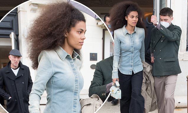 Actress Tina Kunakey steps out in Venice for an Art Exhibition with husband Vincent Cassel, 55 | Daily Mail Online